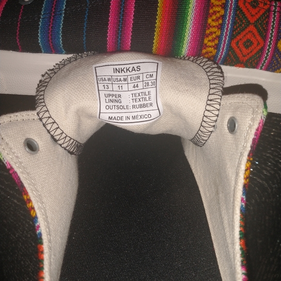 EXCEPTIONAL PAIR OF "INKKAS" HANDMADE WORLD WEAR SPECTRUM SNEAKERS - Picture 6 of 14